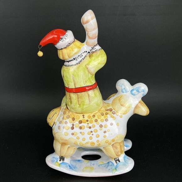 Vintage Russian Yaroslavl Majolica Skomorokh Jester Figurine Hand Painted Rare - Picture 6 of 9